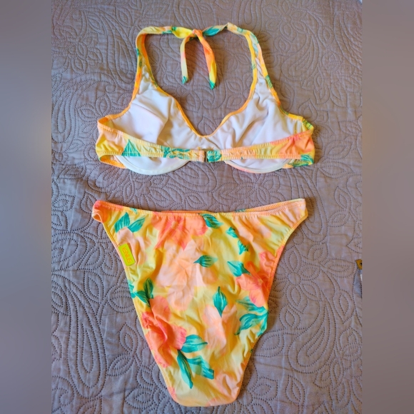 Vintage Venus 80s 90s High Cut Floral Bikini Set Swim Wear sz S/M - Picture 4 of 12